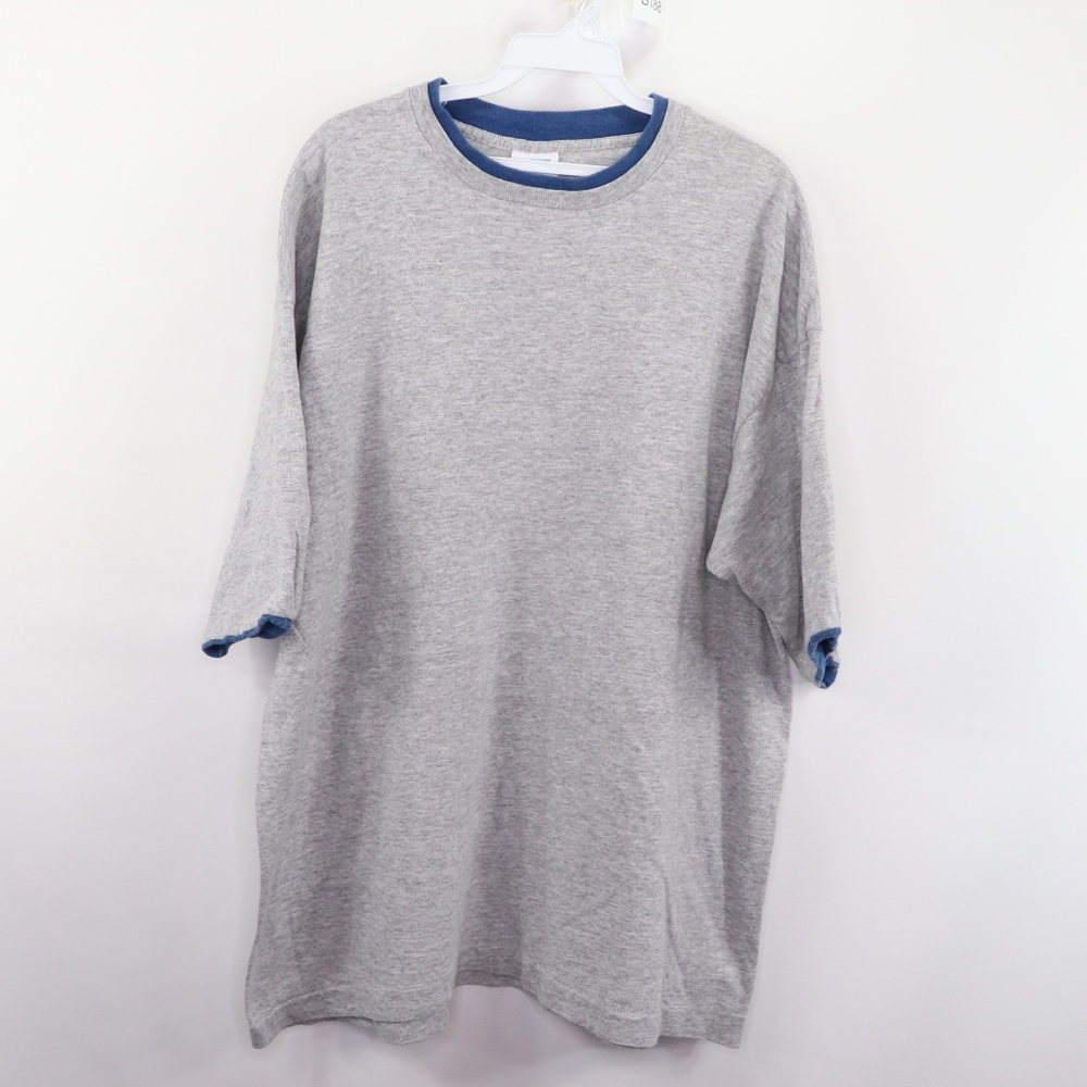 80s Mens XL Double Collar Short Sleeve T Shirt